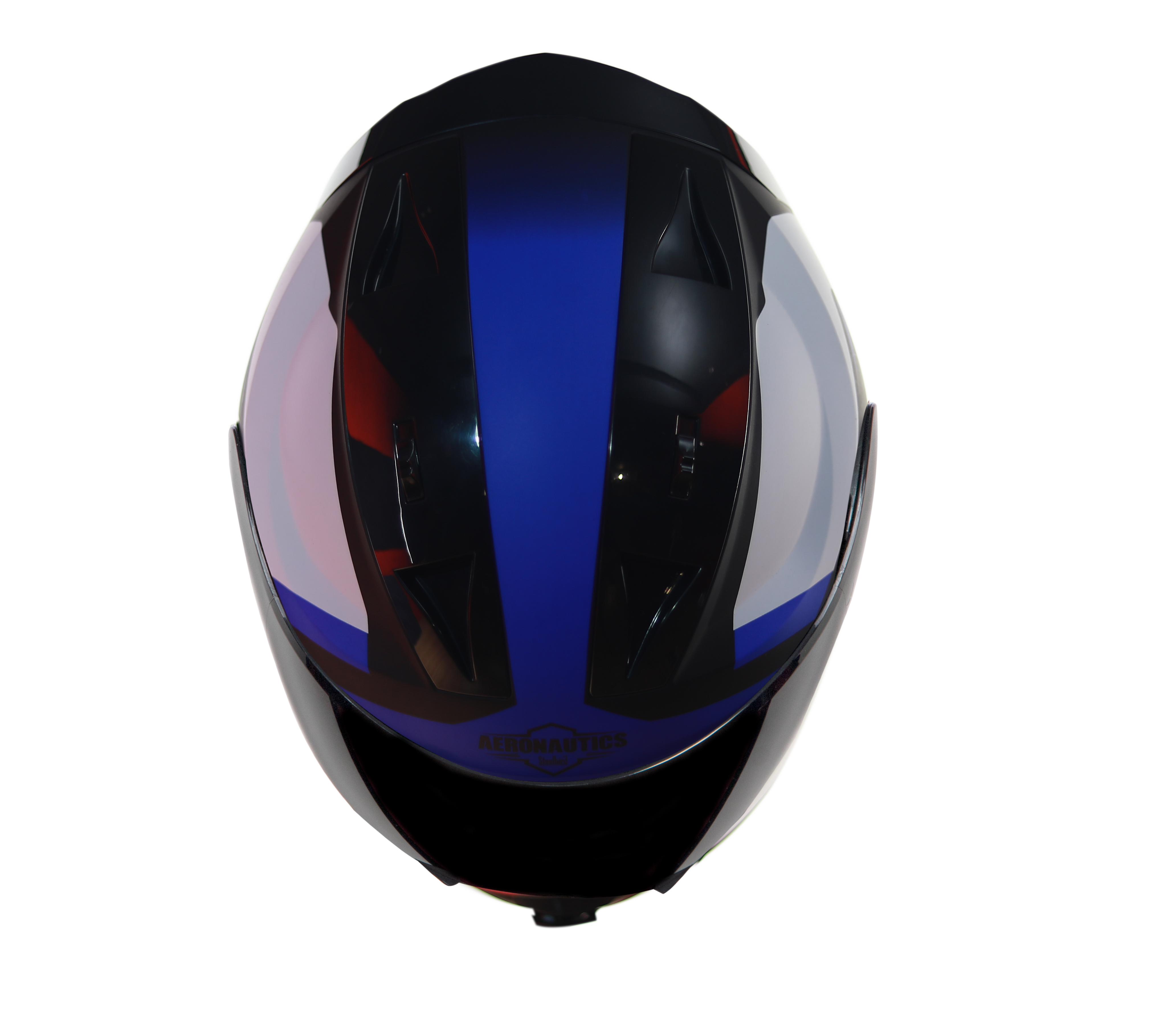 SA-1 Aerodynamics Mat Black With Blue(Fitted With Clear Visor Extra Gold Chrome Visor Free)
